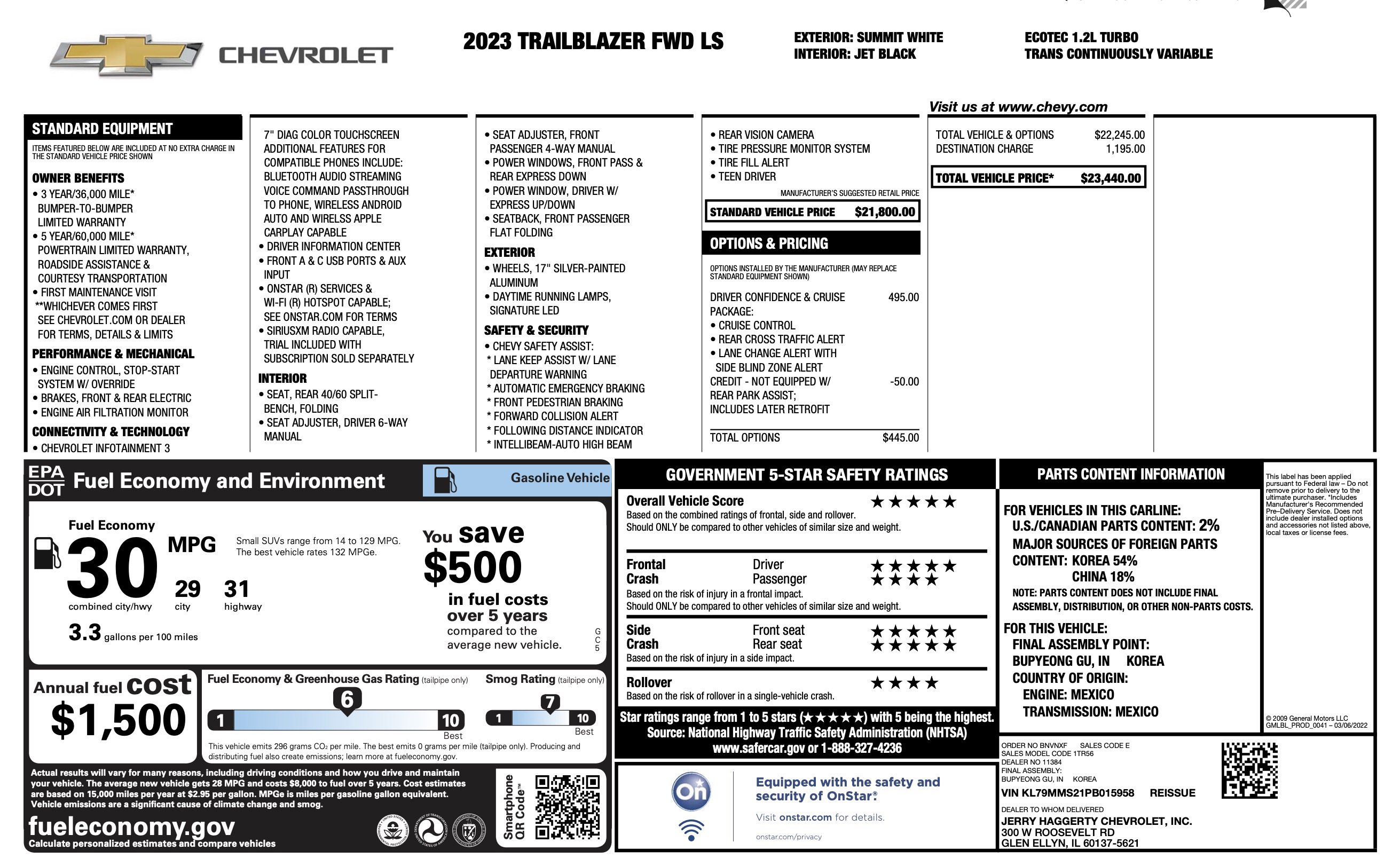 Used 2023 Chevrolet TrailBlazer LS FWD image 5