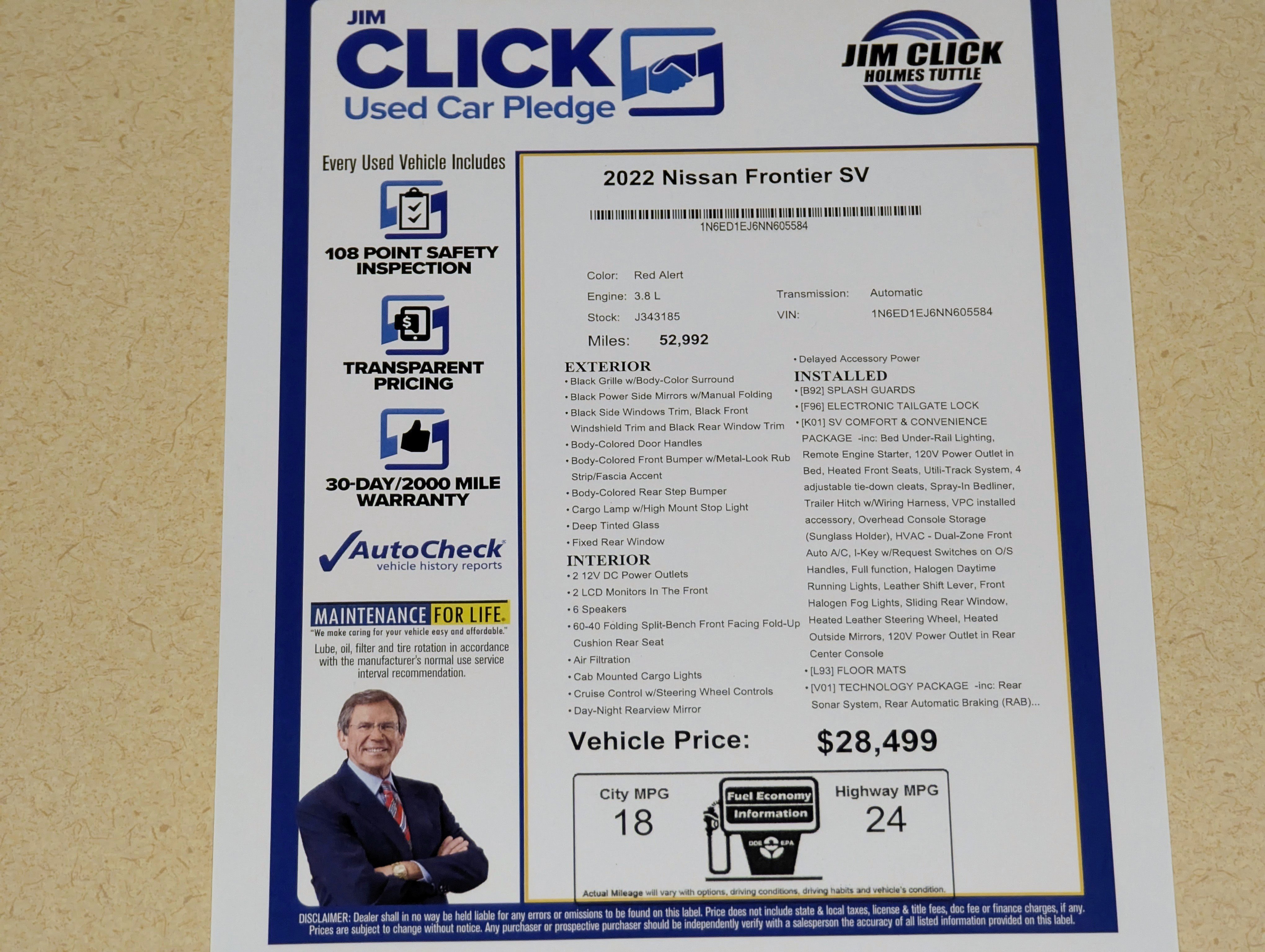 Used 2022 Nissan Frontier SV image 14