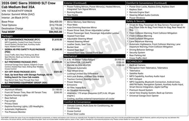 Used 2026 GMC Sierra 3500 SLT w/ SLT Convenience Package AWD/4WD image 3