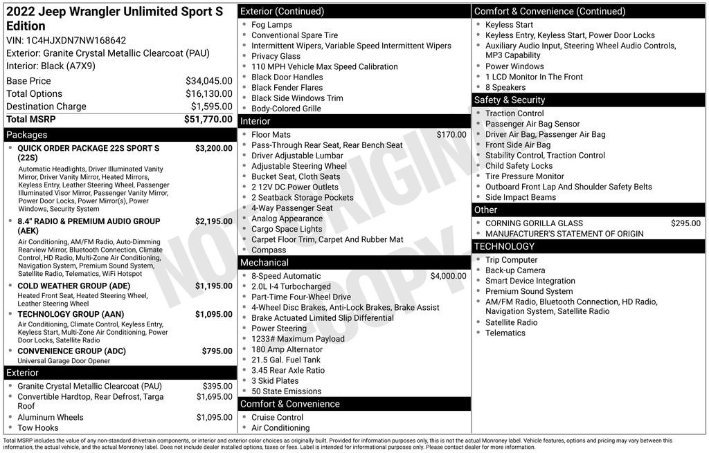 Used 2022 Jeep Wrangler Unlimited Sport AWD/4WD image 7