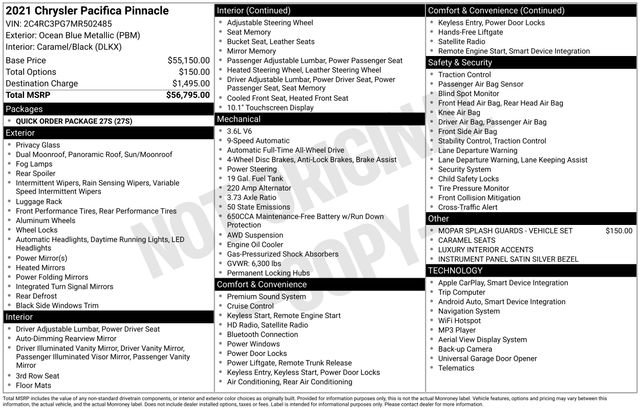 Used 2021 Chrysler Pacifica Pinnacle image 33