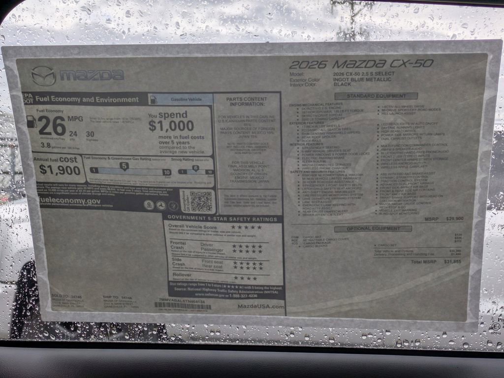 New 2026 MAZDA CX-50 AWD 2.5 S w/ Cargo Package image 31