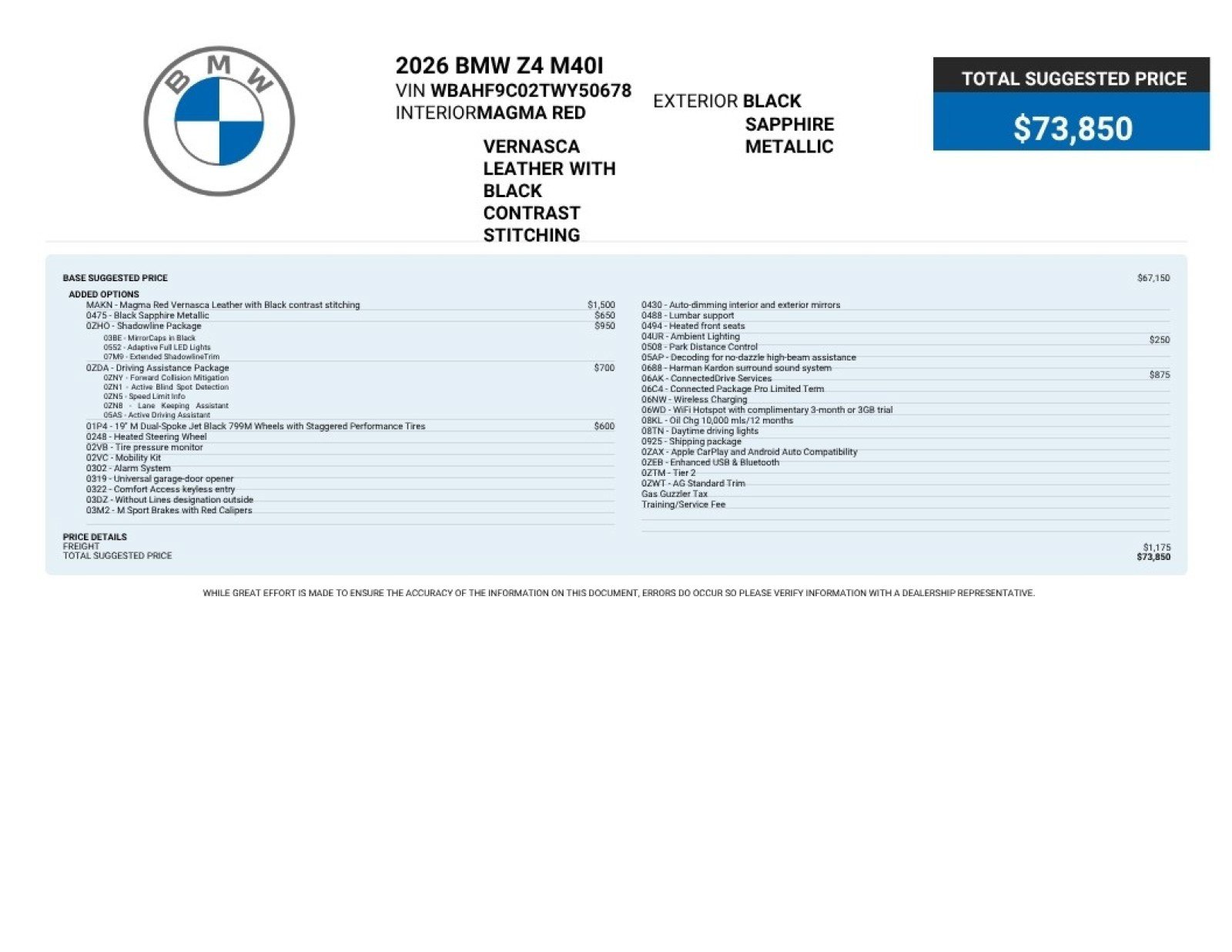 Used 2026 BMW Z4 M40i w/ Shadowloine Package RWD image 2