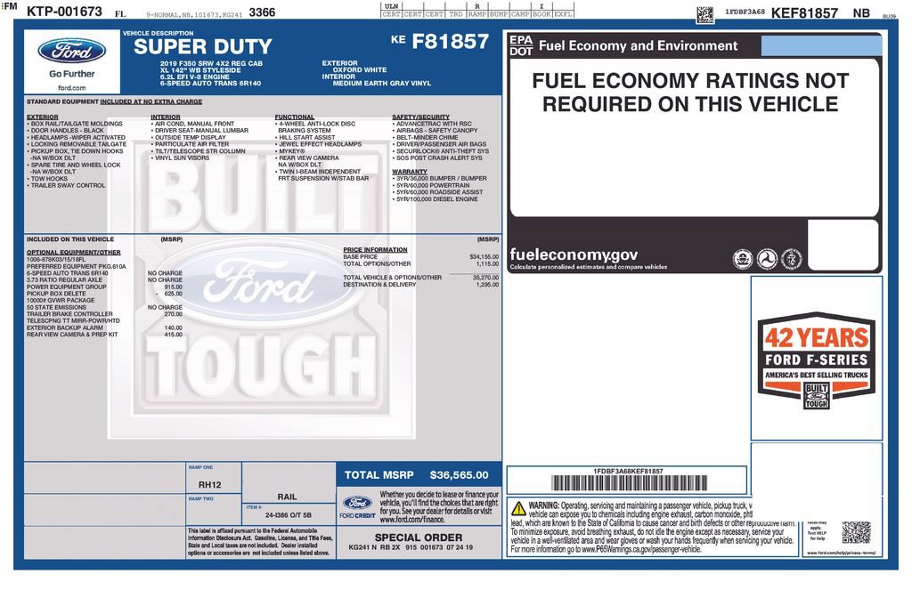 Used 2019 Ford F350 XL w/ Power Equipment Group RWD image 15