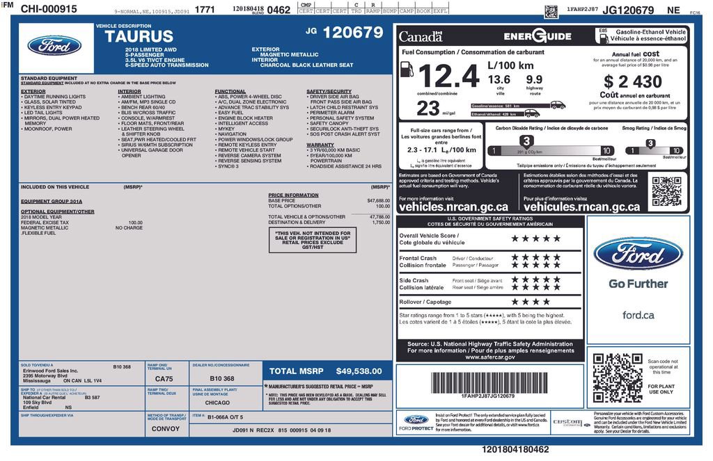 Used 2018 Ford Taurus Limited image 22