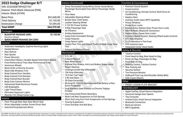 Used 2023 Dodge Challenger R/T w/ Blacktop Package RWD image 6