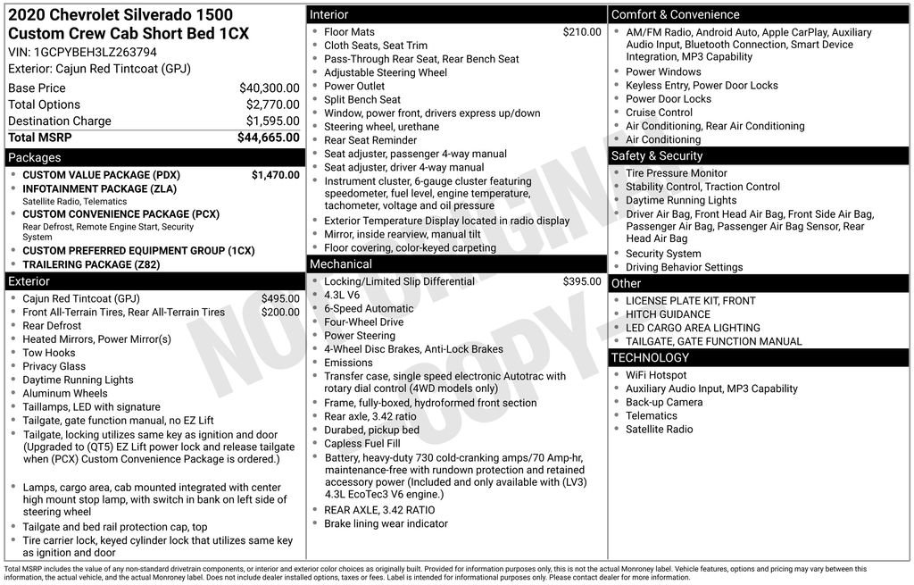 Used 2020 Chevrolet Silverado 1500 Custom w/ Custom Value Package image 26