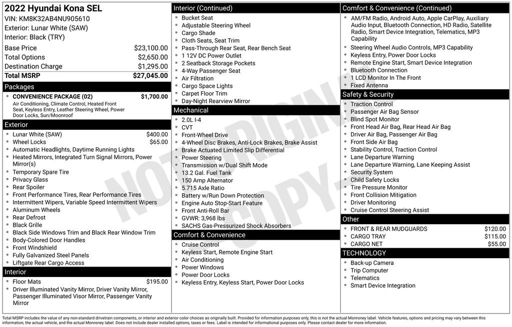 Used 2022 Hyundai Kona SEL w/ Convenience Package image 6
