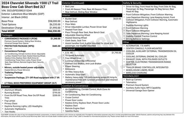 Used 2024 Chevrolet Silverado 1500 LT Trail Boss w/ Convenience Package II AWD/4WD image 28