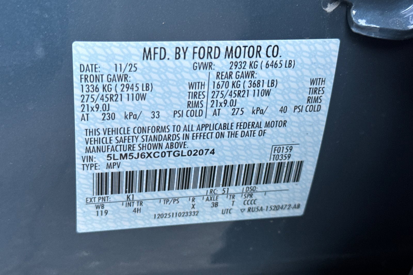 New 2026 Lincoln Aviator AWD w/ Jet Appearance Package image 24