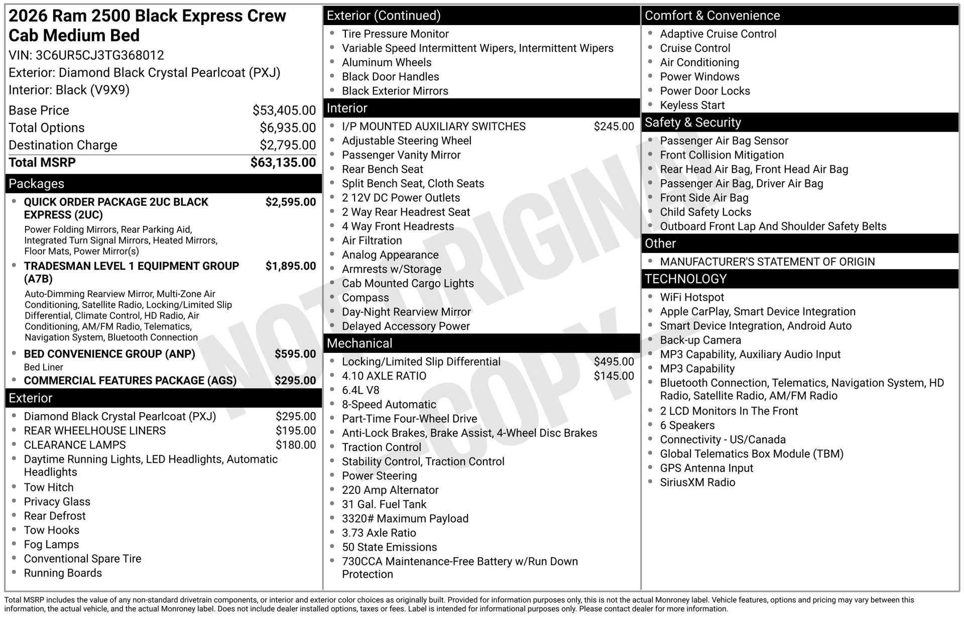 New 2026 RAM 2500 Tradesman AWD/4WD image 3