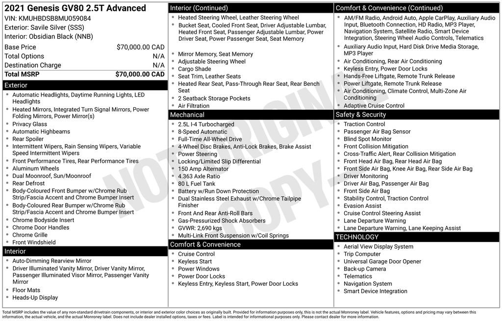 Used 2021 Genesis GV80 2.5T Advanced image 5