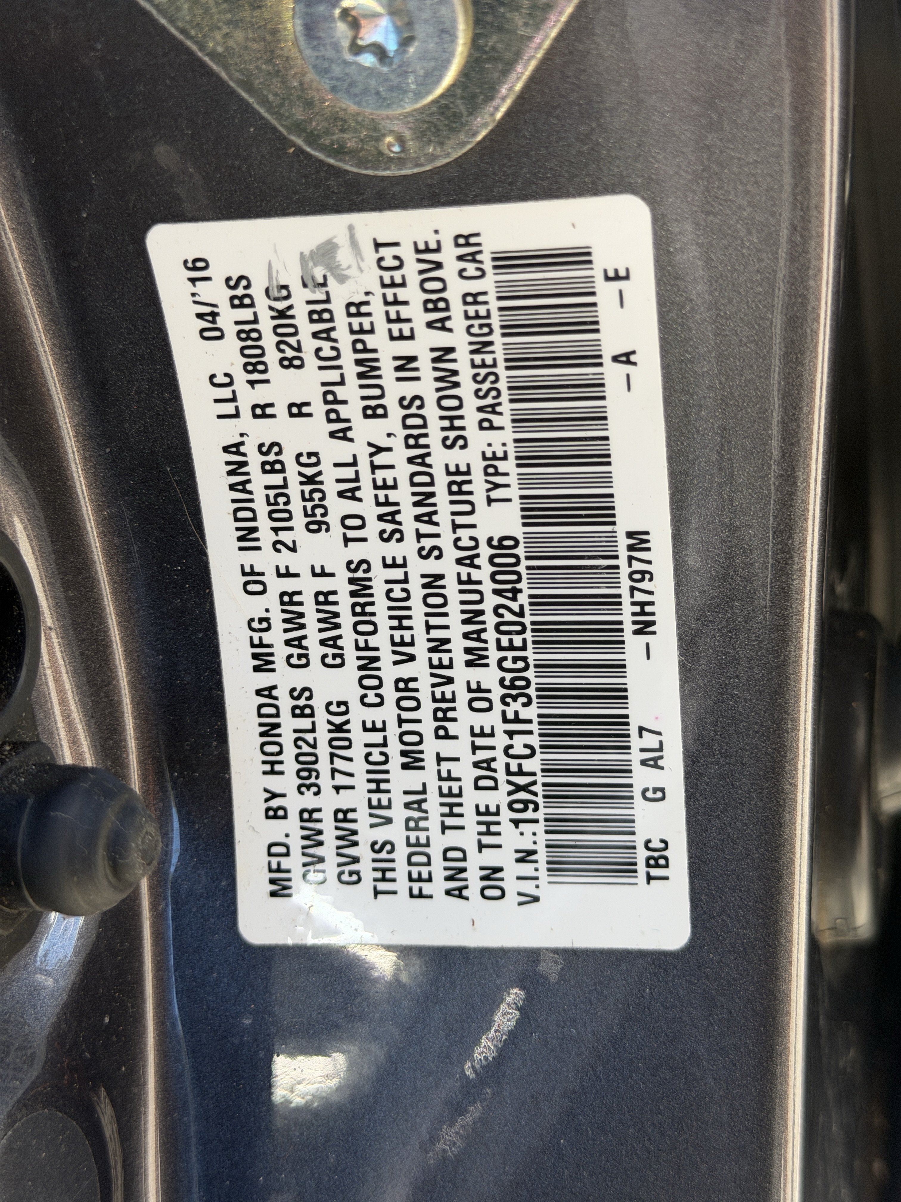 Used 2016 Honda Civic EX-T image 36