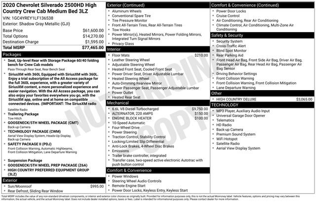Used 2020 Chevrolet Silverado 2500 High Country AWD/4WD image 39