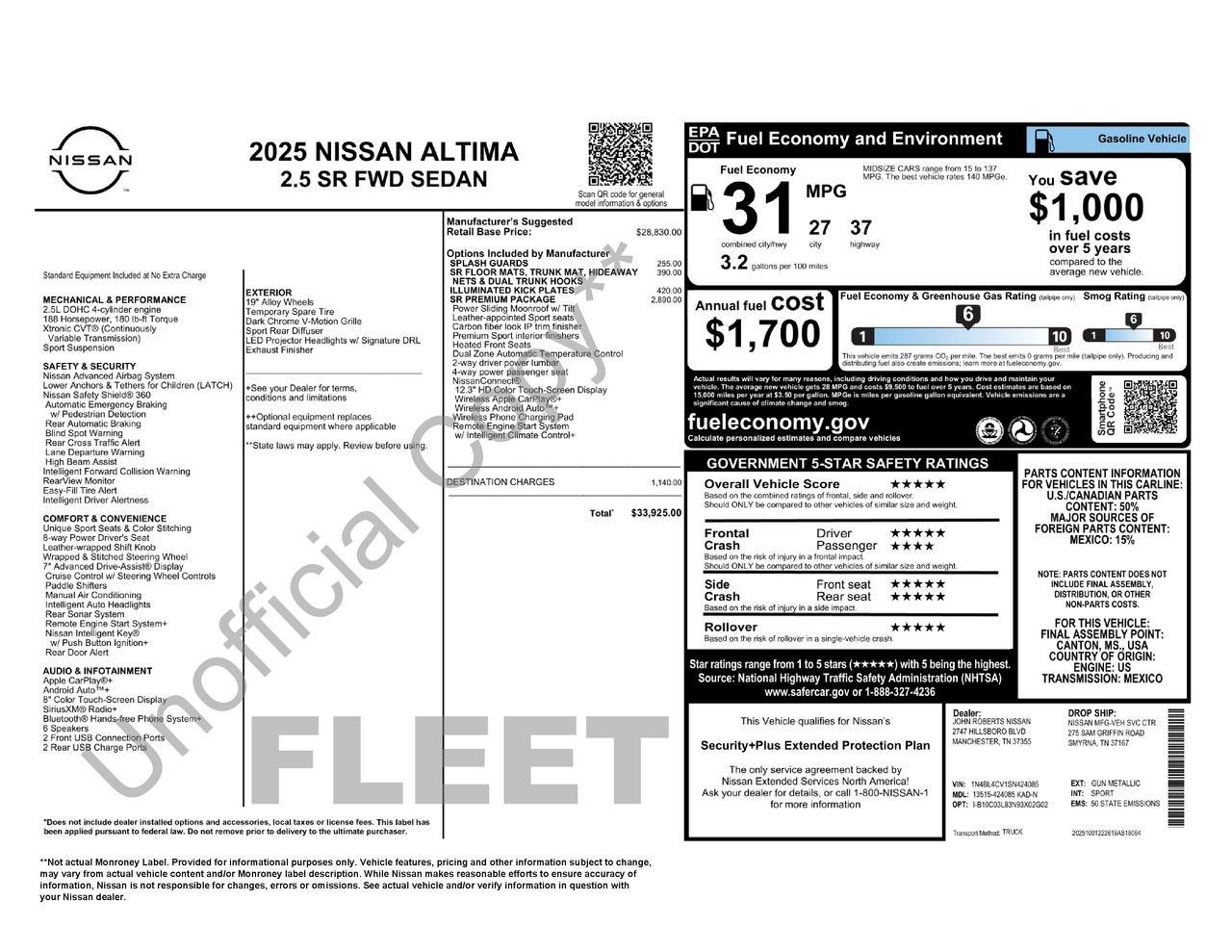 Certified 2025 Nissan Altima 2.5 SR w/ SR Premium Package FWD image 33