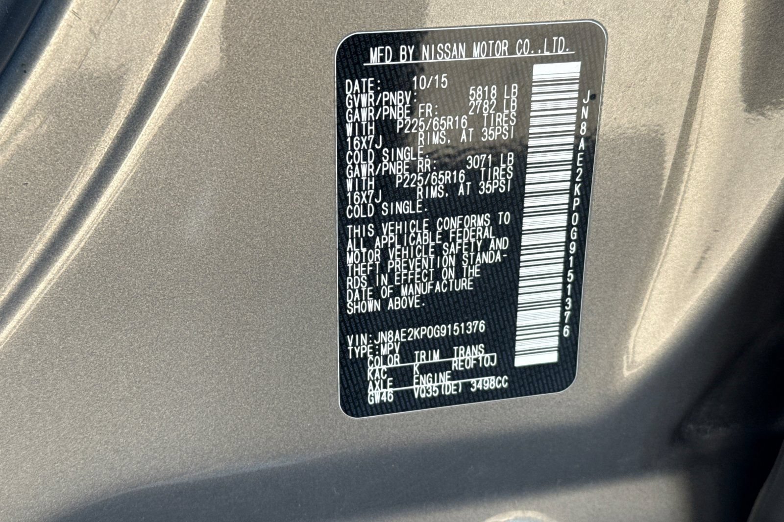 Used 2016 Nissan Quest SV FWD image 37