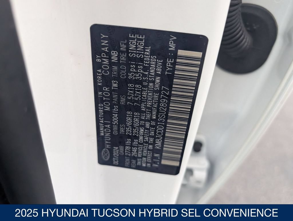 Certified 2025 Hyundai Tucson SEL AWD/4WD image 36