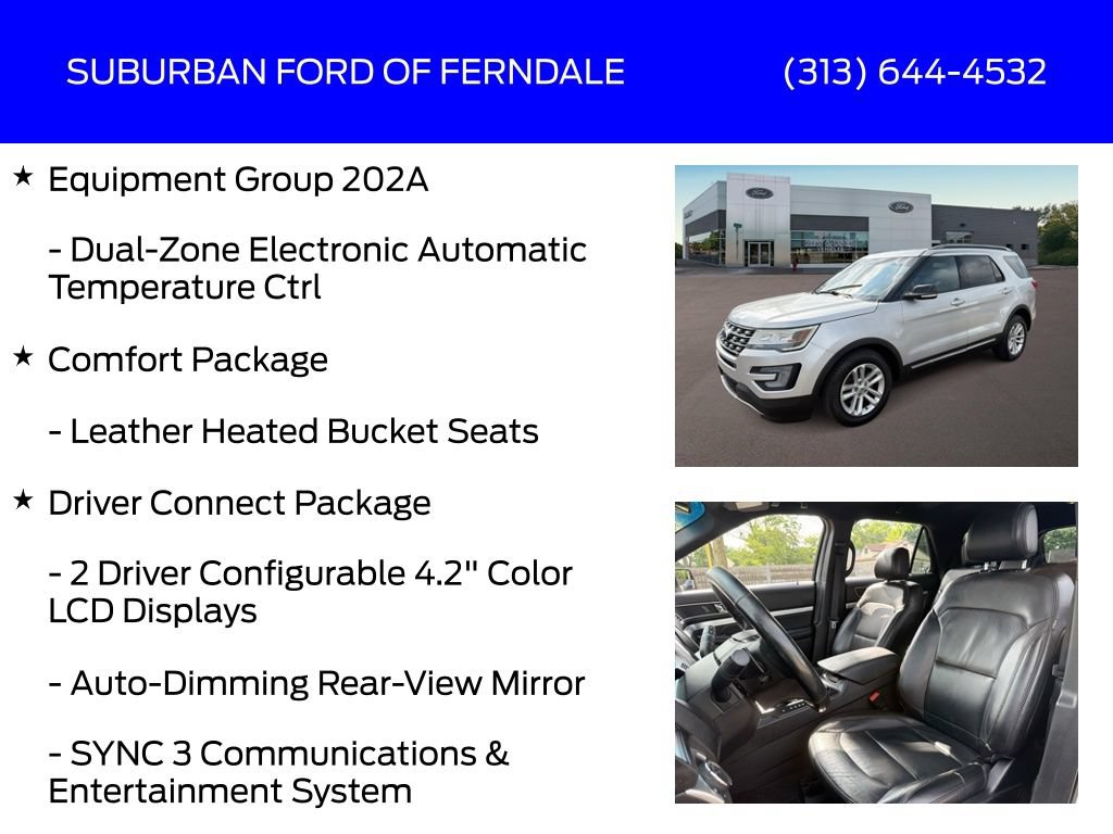 Used 2017 Ford Explorer XLT w/ Equipment Group 202A FWD image 9