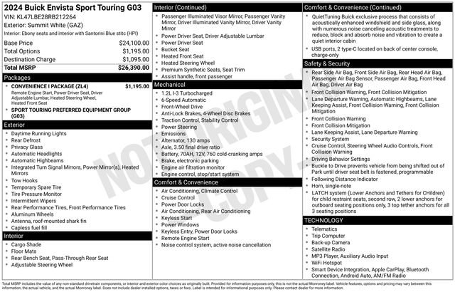 Used 2024 Buick Envista Sport Touring w/ Convenience I Package FWD image 66