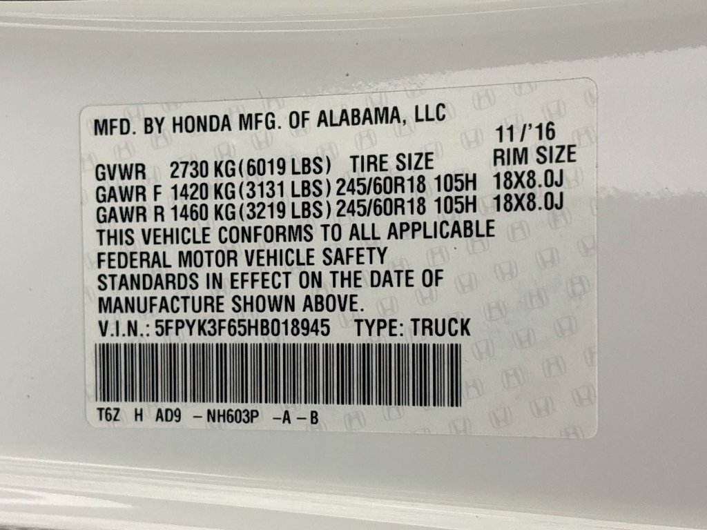 Used 2017 Honda Ridgeline RTL-T image 33