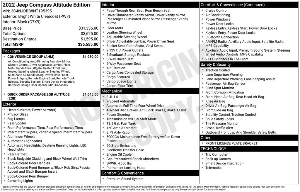 Used 2022 Jeep Compass Altitude w/ Convenience Group image 6