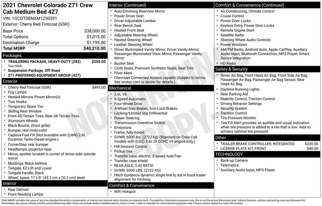 Used 2021 Chevrolet Colorado Z71 image 2