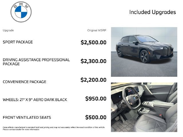 Certified 2024 BMW iX xDrive50 w/ Sport Package AWD/4WD image 3
