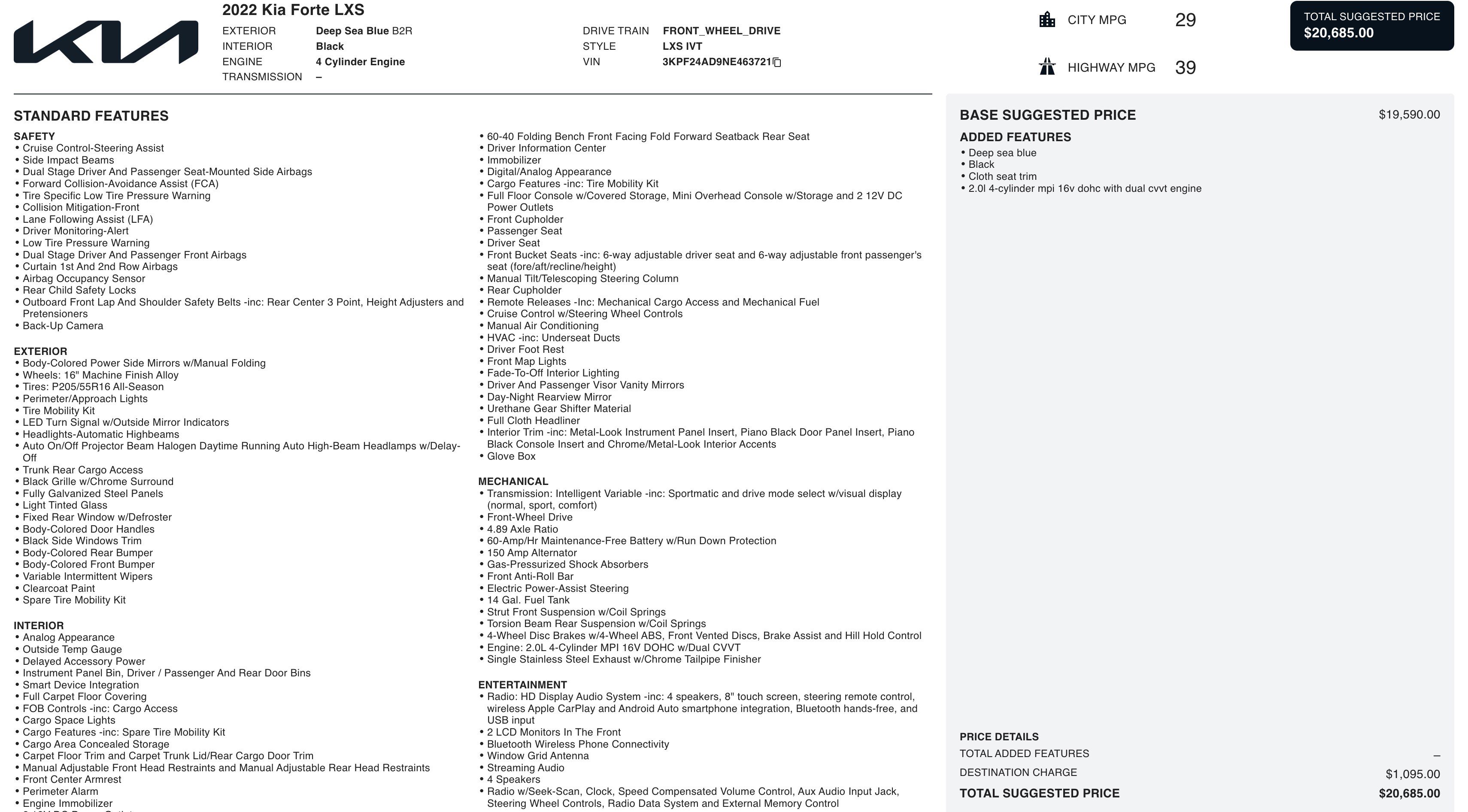 Used 2022 Kia Forte LXS image 4