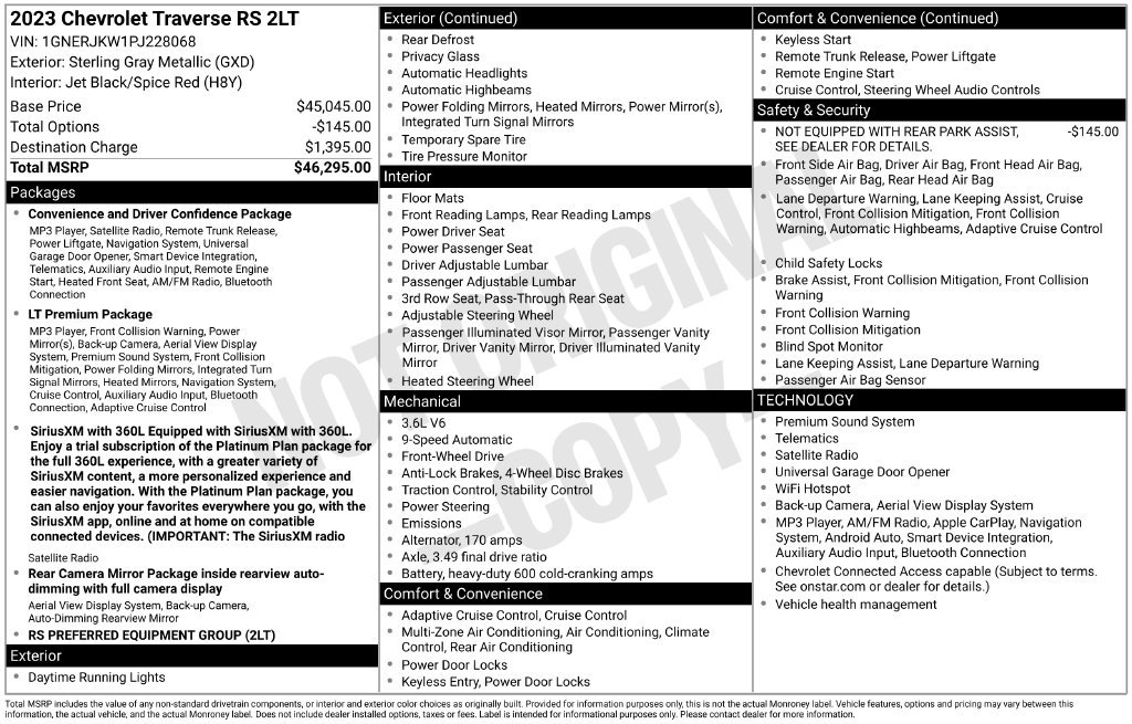 Used 2023 Chevrolet Traverse RS FWD image 31