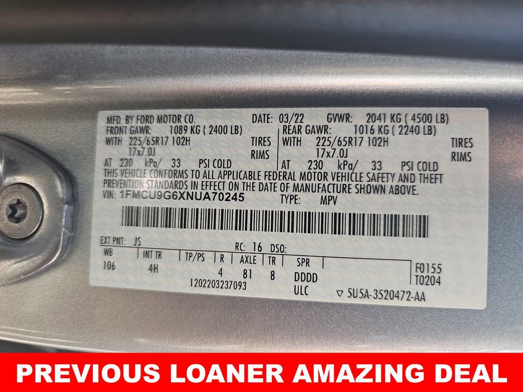 Used 2022 Ford Escape SE image 41