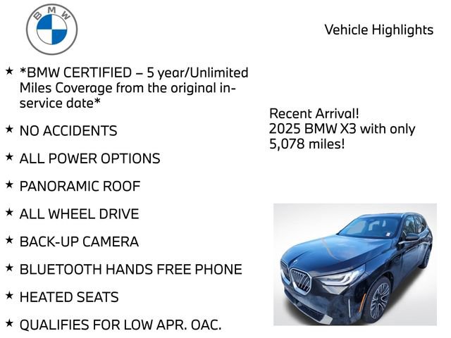 Certified 2025 BMW X3 xDrive30i w/ Premium Package image 4