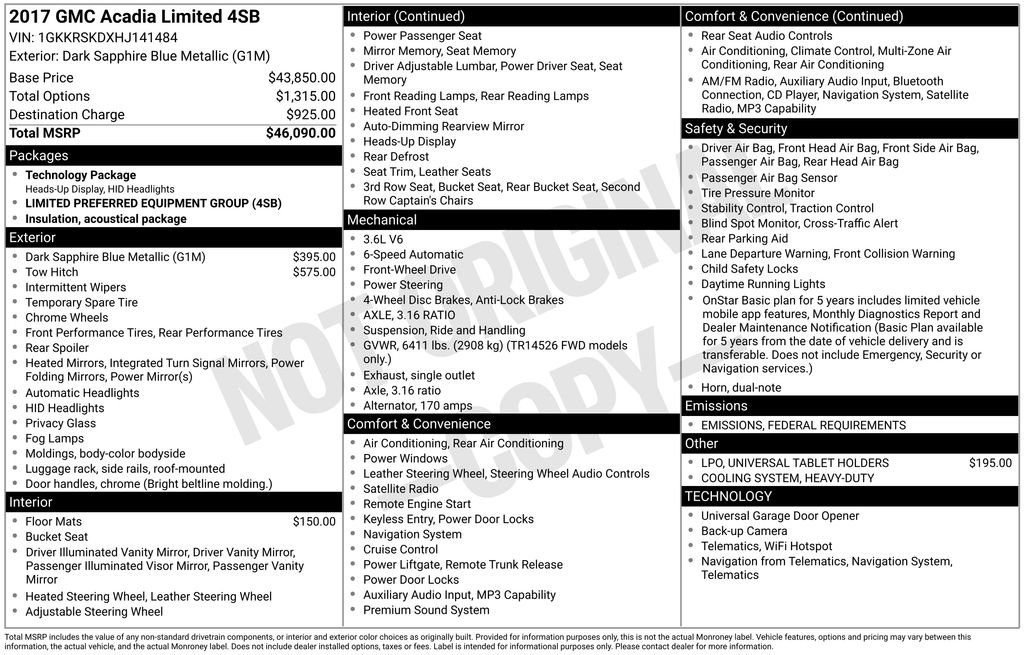 Used 2017 GMC Acadia Limited SLT image 34