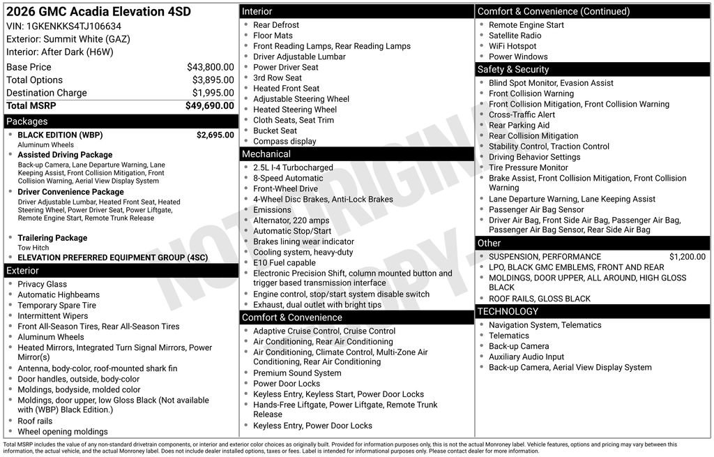 New 2026 GMC Acadia Elevation w/ Black Edition FWD video 4