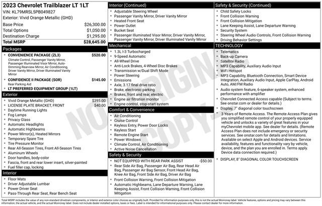 Used 2023 Chevrolet TrailBlazer LT w/ Convenience Package AWD/4WD image 33