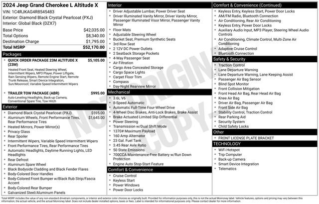 New 2024 Jeep Grand Cherokee L Altitude AWD/4WD image 5