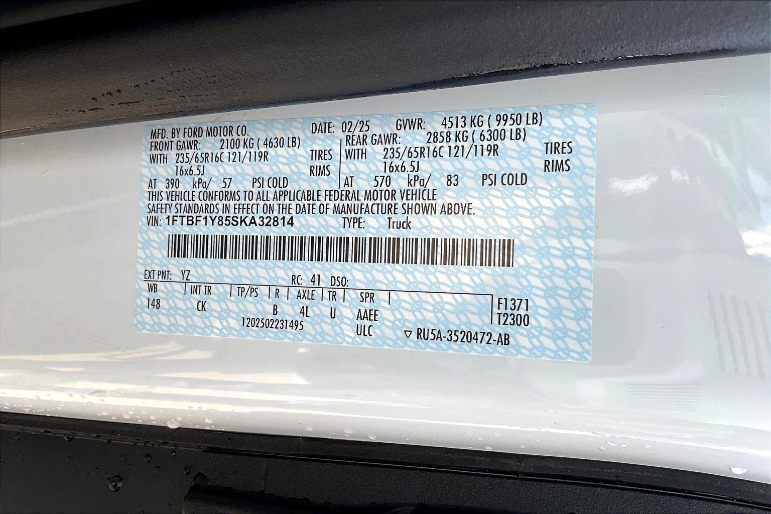 New 2025 Ford Transit 350 148 Low Roof w/ Load Area Protection Package image 8