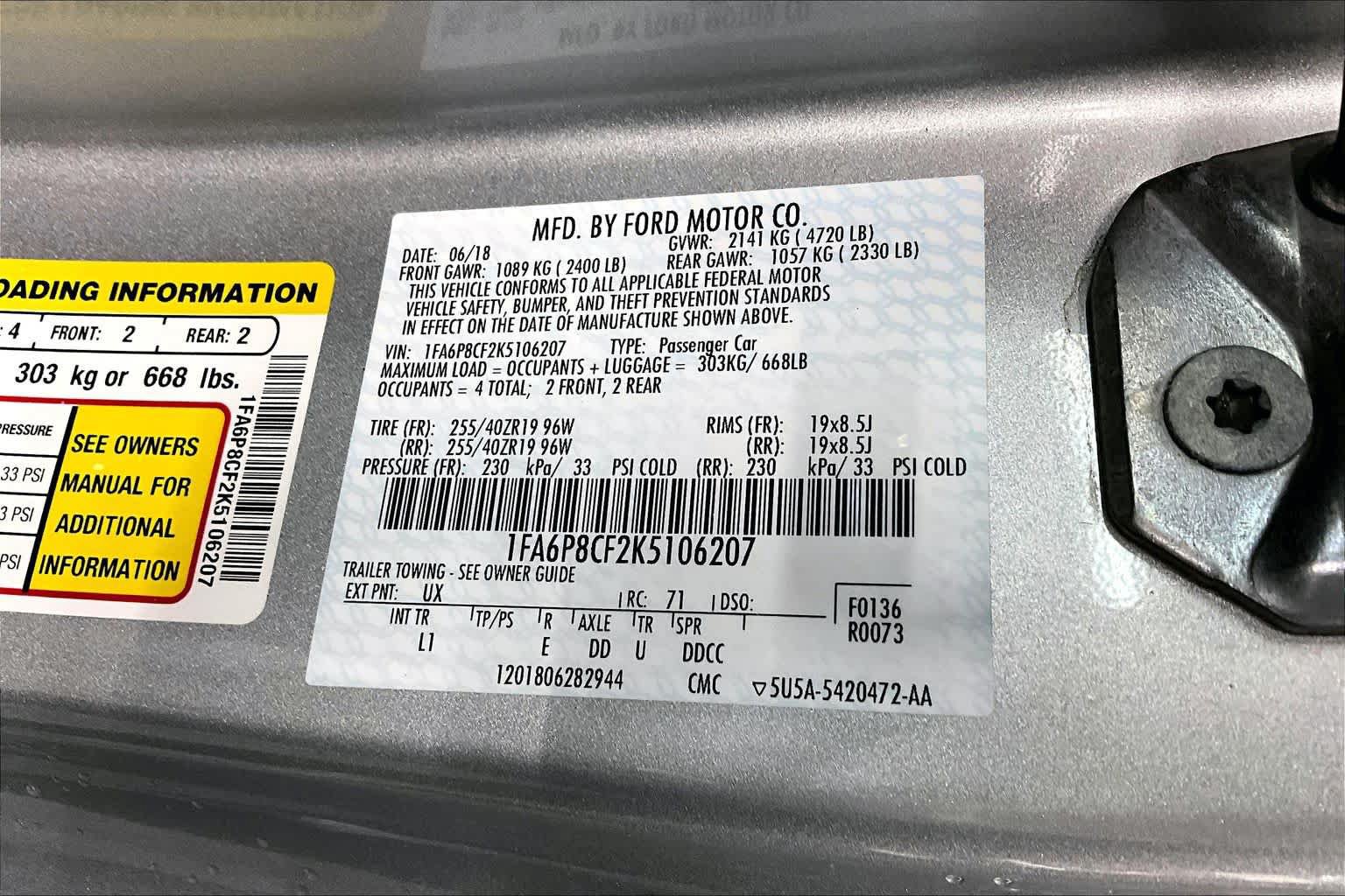 Used 2019 Ford Mustang GT Premium w/ Equipment Group 401A RWD image 34