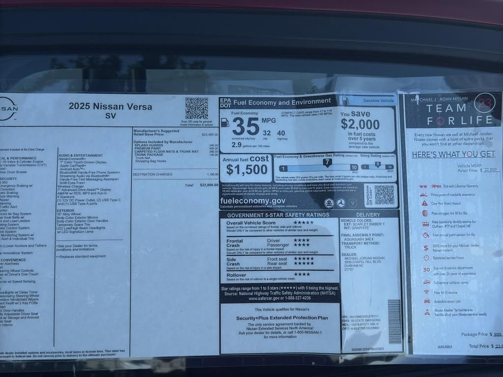 New 2025 Nissan Versa SV image 12