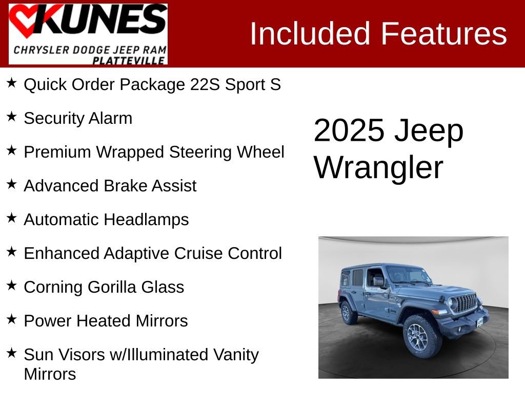 New 2025 Jeep Wrangler Unlimited Sport AWD/4WD image 2