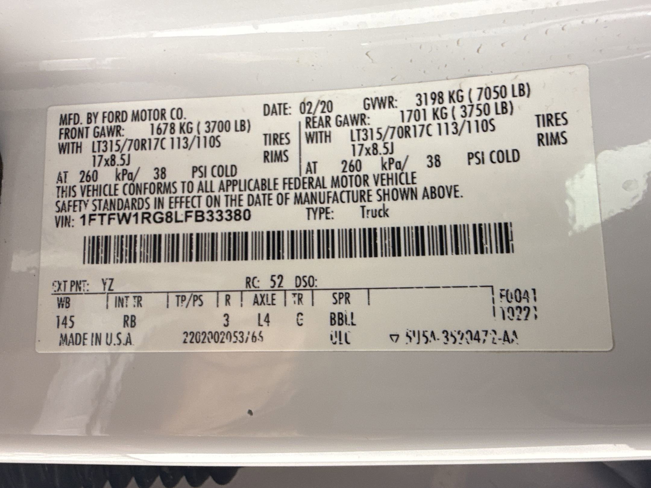 Used 2020 Ford F150 Raptor w/ Equipment Group 802A Luxury image 15