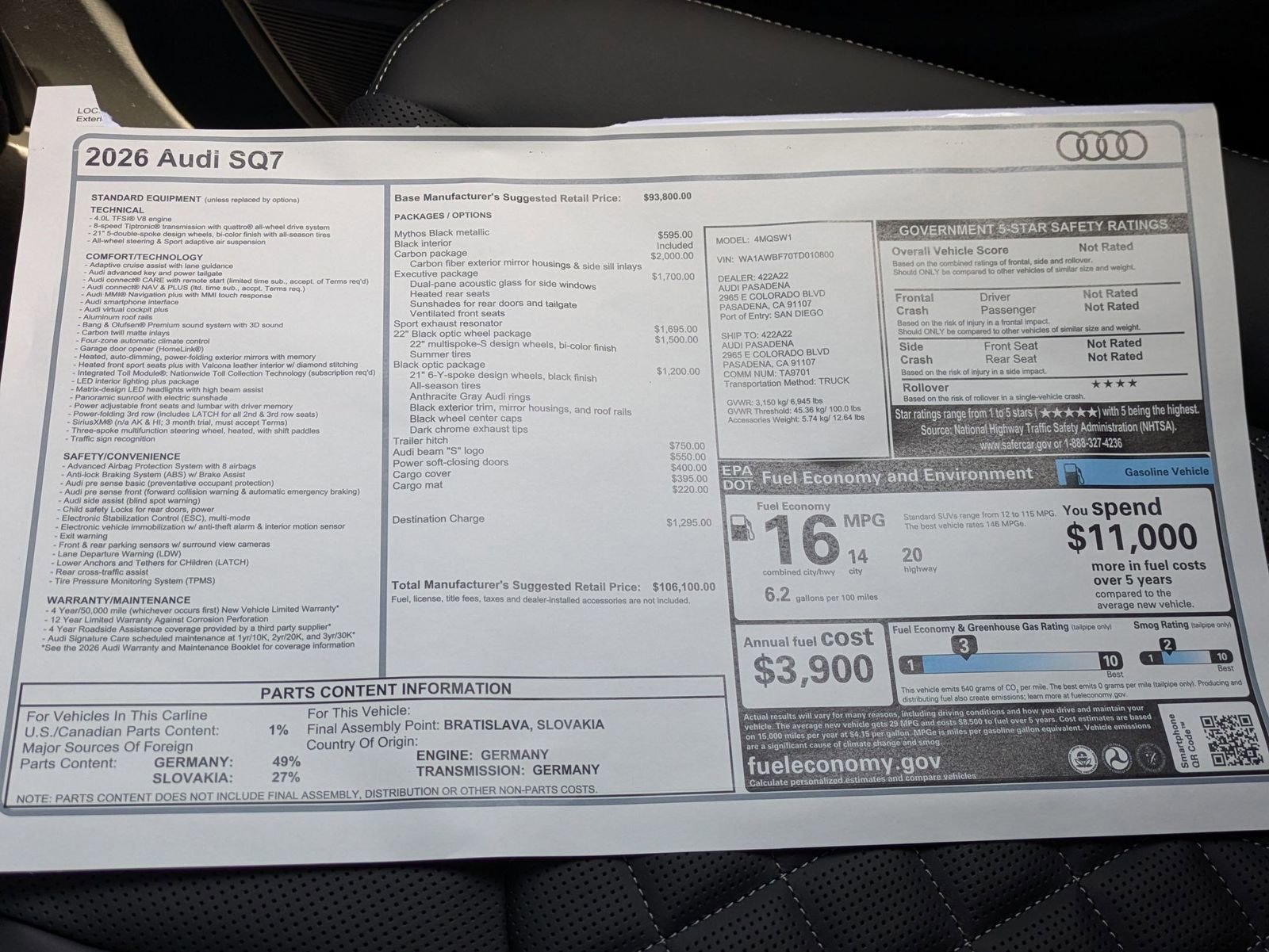 New 2026 Audi SQ7 Premium Plus AWD/4WD image 18