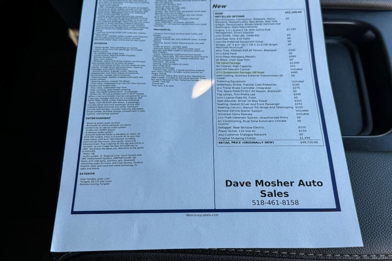 Used 2018 GMC Sierra 1500 SLE w/ SLE Value Package image 34