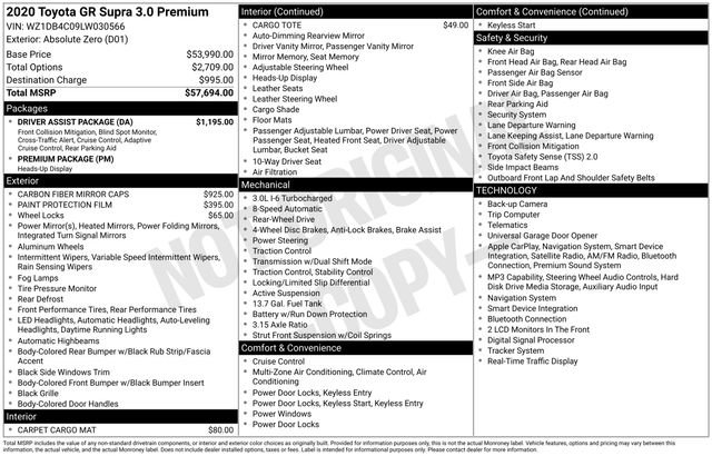 Used 2020 Toyota Supra Premium w/ Driver Assist Package RWD image 3