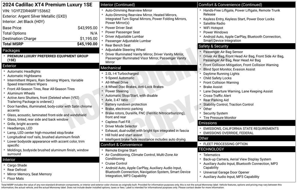 Used 2024 Cadillac XT4 Premium Luxury image 57