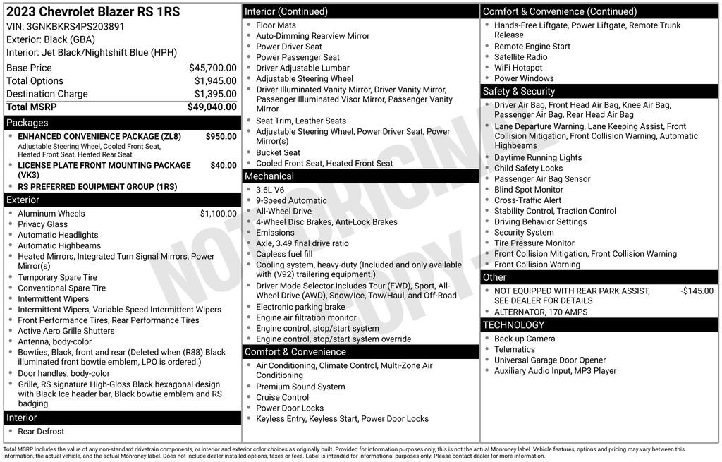 Certified 2023 Chevrolet Blazer RS w/ Enhanced Convenience Package image 35