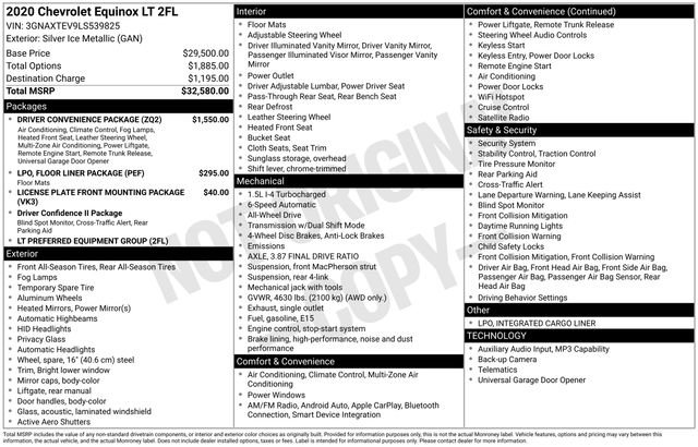 Used 2020 Chevrolet Equinox LT w/ Driver Convenience Package image 4
