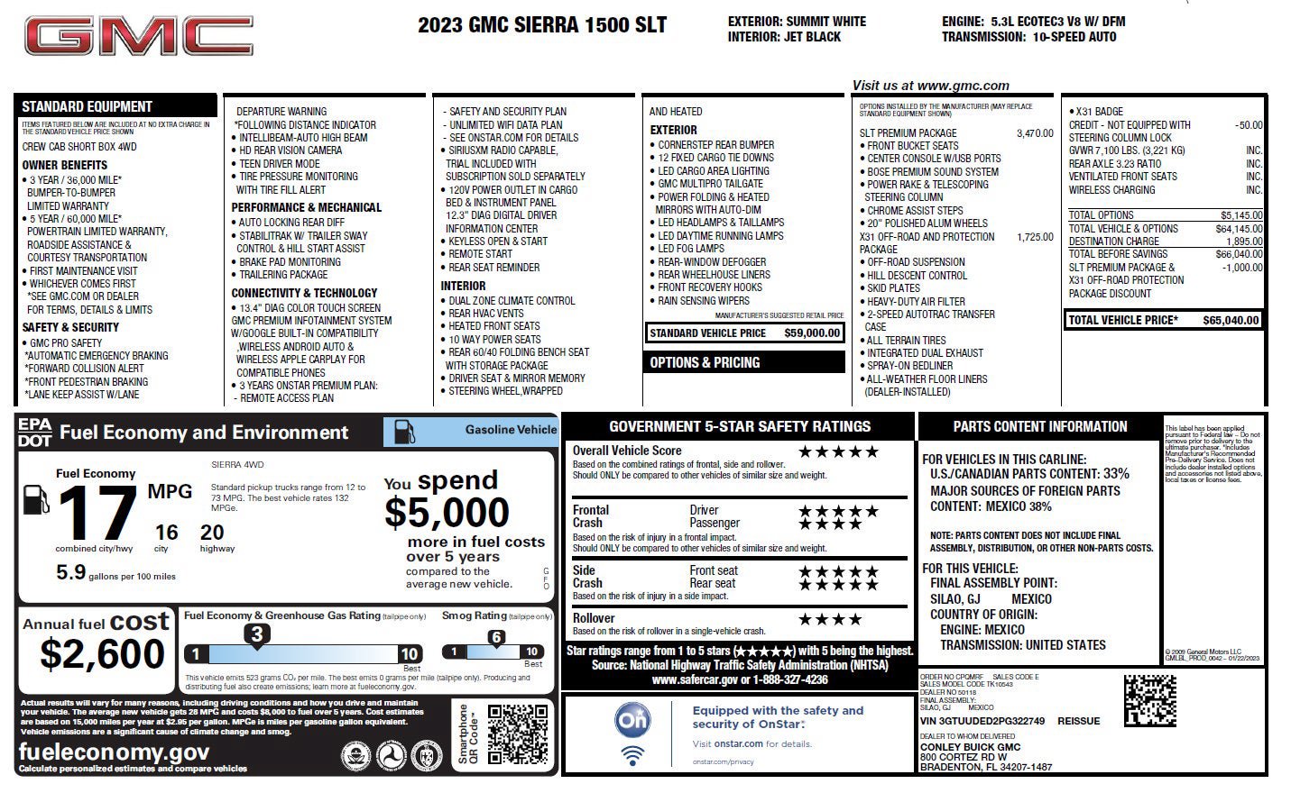 Used 2023 GMC Sierra 1500 SLT w/ SLT Premium Package AWD/4WD image 3