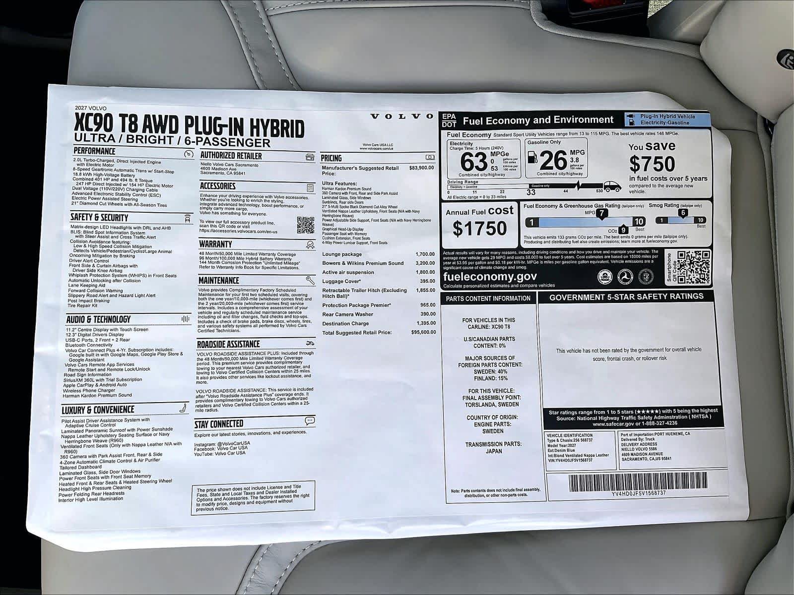 New 2027 Volvo XC90 T8 Ultra AWD/4WD image 37