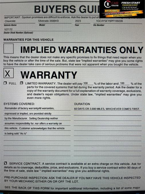 Used 2023 Chevrolet Silverado 3500 W/T w/ WT Fleet Convenience Package image 10