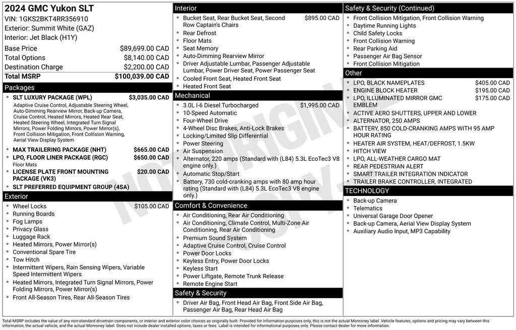 Used 2024 GMC Yukon SLT w/ SLT Luxury Package AWD/4WD image 59